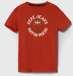 Pepe Jeans tricou de bumbac pentru copii RONAL culoarea portocaliu, cu imprimeu PPYH-TSB0JS_22X