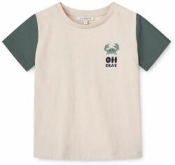 Liewood tricou din bumbac pentru bebelusi Apia Baby Placement Shortsleeve T-shirt culoarea turcoaz, cu imprimeu PPYH-TSK017_60X