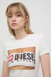 Diesel tricou din bumbac femei, culoarea alb PPYH-TSD1D5_01X