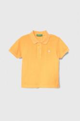 Benetton tricouri polo din bumbac pentru copii culoarea portocaliu, cu imprimeu PPYH-POB013_22X