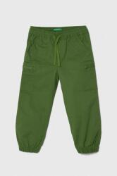 Benetton pantaloni copii culoarea verde, neted PPYH-SPB03I_78X
