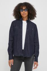 Ralph Lauren Lauren Ralph cămașă jeans femei, culoarea bleumarin, cu guler clasic, regular 200925811 PPYH-KDD01U_59J