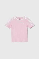Adidas tricou de bumbac pentru copii culoarea roz, neted PPYH-TSB06D_30X