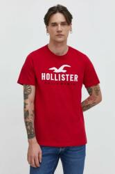 Hollister Co Hollister Co. tricou din bumbac barbati, culoarea rosu, cu imprimeu PPYH-TSM1UD_33X
