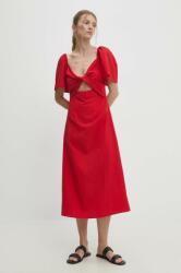ANSWEAR rochie culoarea rosu, midi, evazati BBYH-SSD04A_33X