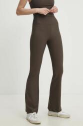 Answear Lab pantaloni femei, culoarea maro, evazati, high waist BBYH-SPD03K_88X