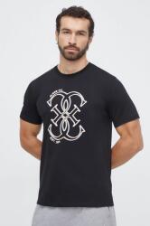 Guess tricou din bumbac barbati, culoarea negru, cu imprimeu PPYH-TSM05T_99X