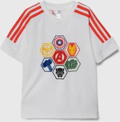 Adidas tricou copii x Marvel culoarea alb, cu imprimeu PPYH-TSB079_00X