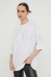 Chiara Ferragni tricou din bumbac femei, culoarea alb PPYH-TSD06H_00X