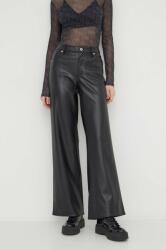 Karl Lagerfeld Jeans pantaloni femei, culoarea negru, lat, medium waist PPYH-SJD07P_99X