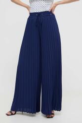 Guess pantaloni femei, culoarea albastru marin, lat, high waist PPYX-SPD073_59A