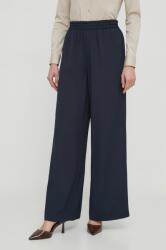 Mos Mosh pantaloni femei, culoarea albastru marin, lat, high waist MPYH-SPD004_59X