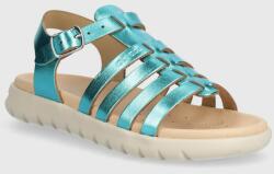 Geox sandale din piele pentru copii SANDAL SOLEIMA culoarea verde PPYH-OBG09G_67X