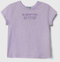 Benetton tricou de bumbac pentru copii culoarea violet PPYH-TSG0AT_04X