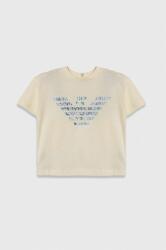 Giorgio Armani tricou din bumbac pentru bebelusi culoarea bej, cu imprimeu PPYH-TSB09D_01X
