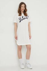 DKNY rochie din bumbac culoarea alb, midi, drept PPYH-SUD0AF_00X