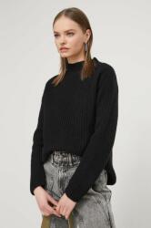 HUGO BOSS pulover de lana femei, culoarea negru, cu turtleneck 9BYX-SWD114_99X