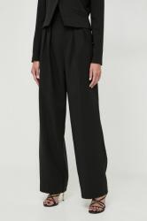 Custommade pantaloni femei, culoarea negru, drept, high waist PPYH-SPD039_99X