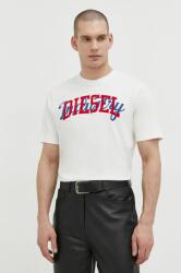 Diesel tricou din bumbac barbati, culoarea bej, cu imprimeu PPYH-TSM1AF_01X