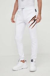 Plein Sport pantaloni de trening culoarea alb, cu imprimeu PPYH-SPM03L_00X