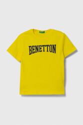 Benetton tricou de bumbac pentru copii culoarea galben, cu imprimeu PPYH-TSB0DF_11X