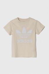 Adidas tricou de bumbac pentru copii TREFOIL TEE culoarea bej, cu imprimeu PPYH-TSK022_01X