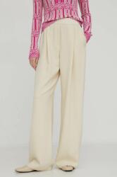 Stine Goya pantaloni Ciara femei, culoarea bej, lat, high waist SG5796 PPYH-SPD0CP_01X