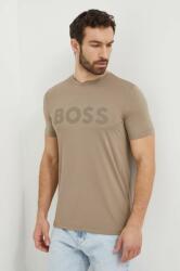 Boss Green tricou bărbați, culoarea bej, cu imprimeu 50517911 PPYH-TSM0MP_80X