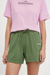 Columbia pantaloni scurți Trek femei, culoarea verde, cu imprimeu, high waist 2032941 PPYX-SZD0KY_78X
