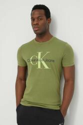Calvin Klein Jeans tricou din bumbac bărbați, culoarea verde, cu imprimeu J30J320806 9BYX-TSM02A_77X