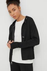 DKNY bluza femei, culoarea negru, cu glugă, neted PPYH-BLD017_99X