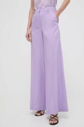 Silvian Heach pantaloni femei, culoarea violet, lat, high waist MPYH-SPD00L_45X