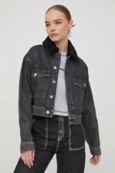 Karl Lagerfeld Jeans geaca jeans femei, culoarea gri, de tranzitie, oversize PPYH-KUD07U_90J