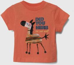 Zippy tricou din bumbac pentru bebelusi culoarea portocaliu, cu imprimeu PPYH-TSK058_32X