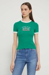 Tommy Jeans tricou Archive Games femei, culoarea verde DW0DW18836 PPYH-TSD2AN_77X