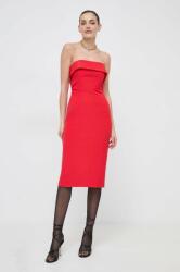 Bardot rochie culoarea rosu, midi, drept PPYH-SUD0CG_33X