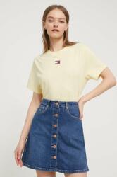 Tommy Jeans tricou femei, culoarea galben DW0DW17391 PPYH-TSD03C_10X