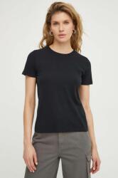 American Vintage tricou din bumbac femei, culoarea negru PPYH-TSD16L_99X