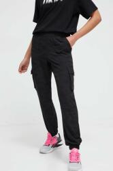 DKNY pantaloni femei, culoarea negru, high waist PPYH-SPD01S_99X