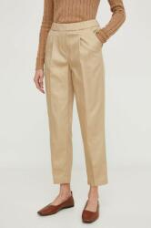 Sisley pantaloni femei, culoarea bej, fason tigareta, high waist PPYH-SPD0R1_80X