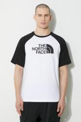 The North Face tricou din bumbac M S/S Raglan Easy Tee bărbați, culoarea alb, cu imprimeu, NF0A87N7FN41 PPYH-TSM1ZT_00X