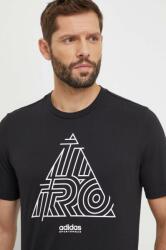 Adidas tricou din bumbac TIRO bărbați, culoarea negru, cu imprimeu IS2877 PPYH-TSM0EF_99X