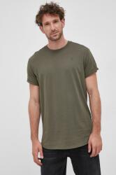 G-Star Raw tricou din bumbac culoarea verde, neted 99KK-TSM03B_77A