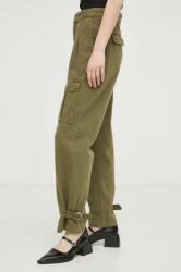 BA&SH pantaloni de bumbac culoarea verde, fason cargo, high waist PPYH-SPD0BP_78X
