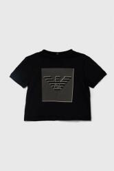 Giorgio Armani tricou din bumbac pentru bebelusi culoarea negru, cu imprimeu PPYH-TSB09F_99X