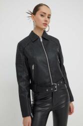 Karl Lagerfeld Jeans geaca femei, culoarea negru, de tranzitie PPYH-KUD080_99X