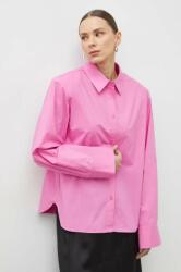 Gestuz cămașă din bumbac femei, culoarea roz, cu guler clasic, relaxed 10908660 PPYH-KDD0BR_30X