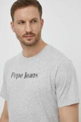 Pepe Jeans tricou din bumbac CLIFTON barbati, culoarea gri, cu imprimeu, PM509374 PPYH-TSM0KY_09X
