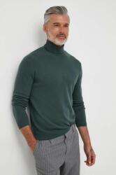 Benetton pulover de lana barbati, culoarea verde, light, cu guler 9BYX-SWM0AA_96X