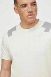G-Star Raw tricou din bumbac barbati, culoarea bej, neted PPYH-TSM1F1_08X